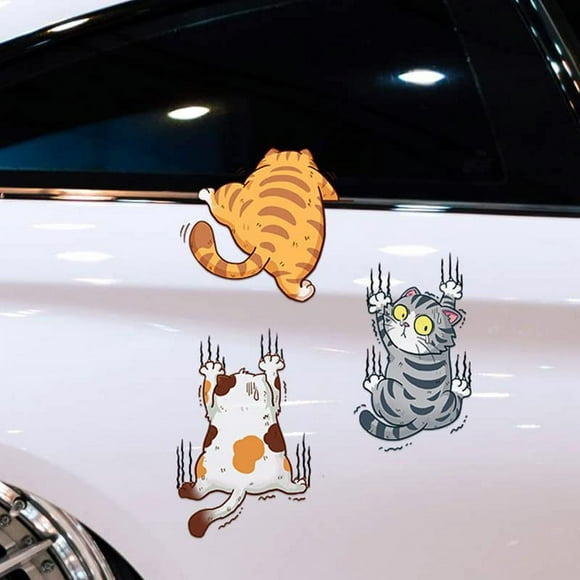 SHAR Three Cats Vinyl Car Sticker Scratch Cover Funny Bumper Sticker for Auto Truck Motorcycle Wall Window