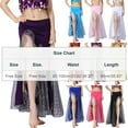 thumbnail image 3 of BLTIBY Belly Dance Sequin Split Skirt for Women Dance Wrap Hip Skirt Ladies Stage Performance Long Dress Dance Practice Half Skirts Purple Free Size, 3 of 8