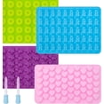 thumbnail image 4 of 4 Paquetes Moldes de Gomitas de Silicona, Mini Molde de Caramelo en Forma de Corazón, Moldes de Silicona para Caramelos, Animales en Forma de fun Mold, con 2 Cuentagotas, 4 of 4