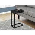 thumbnail image 5 of Miekor Furniture Accent Table, C-shaped, End, Side, Snack, Storage Drawer, Living Room, Bedroom, Black Marble Look Laminate, Black Metal, Contemporary, Modern 12475, 5 of 6