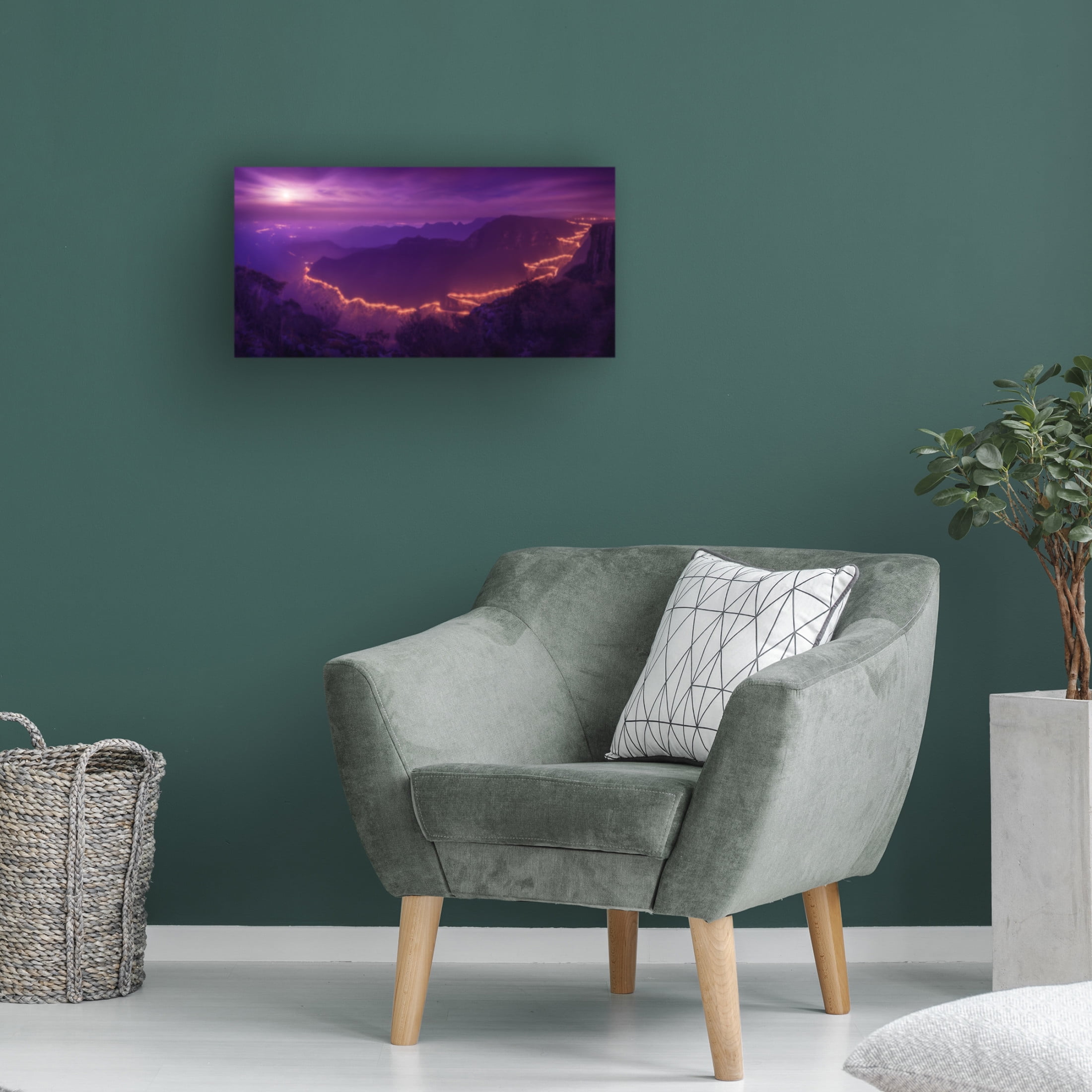 Canvas Wall Art - Raphael Sombrio 'Lights Of The Night' Wall Art for Living Room, Bedroom, or Office D?cor by Trademark Fine Art - 47 x 24 Inches