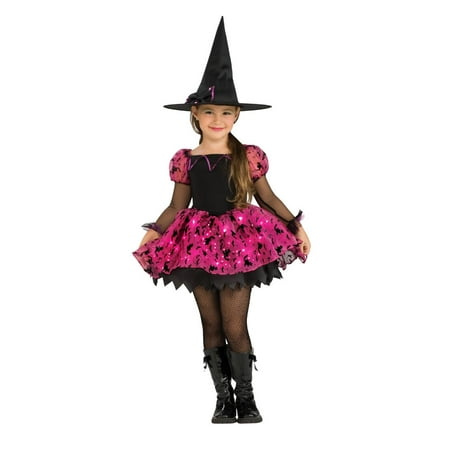 Purple and Black Midnight Moonlight Magic Witch Girl Child Halloween Costume - Medium