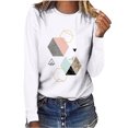 thumbnail image 1 of Camiseta de manga larga suelta con cuello redondo para mujer con estampado gráfico geométrico para mujer Pompotops gfhjh1891, 1 of 1