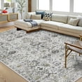 thumbnail image 4 of Garvee 9'x12' Vintage Area Rugs, Machine Washable Indoor Rug Non-Slip Carpets for Living Room Bedroom Dining Room Farmhouse, Low Pile Traditional Distressed Rugs, Gray, 4 of 8