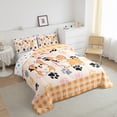 thumbnail image 2 of jejeloiu Kawaii Corgi Queen Comforter Set,Pet Puppy Dogs Bedding Sets,Orange Plaid Checkered Bedding Comforter Set For Teens,Microfiber Bedroom Decor Reversible,3-Piece, 2 of 8
