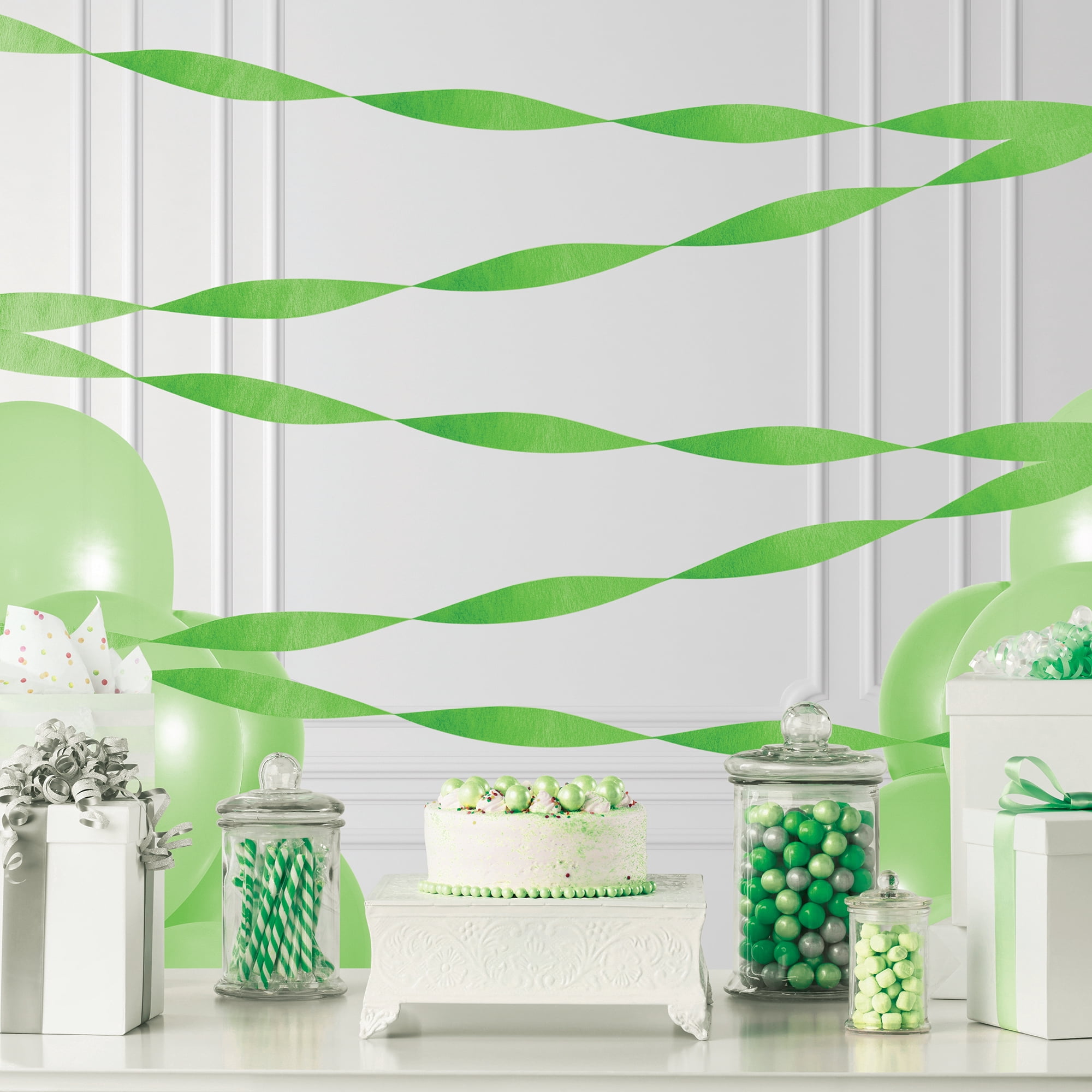 Lime Green Paper Party Streamer, 150', by Way To Celebrate