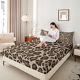 thumbnail image 4 of Homewish Cheetah Print 4pcs Bed Sheets for Female Men Adults,Jungle Animal Leopard King Sheets,Woodland Wildlife Super Cozy Sheet Set,Ultra Soft Home Decor, 4 of 7