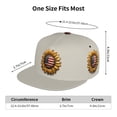 thumbnail image 2 of Adjustable Baseball Cap, Patriotic Sunflower Flag Flat Bill Trucker Flat Brim Hats Dad Hat for Men Women - Snapback Hat Adjustable Size, 2 of 7