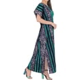 thumbnail image 2 of HAPPY BAY Women's Summer Loose Caftan Maxi Night Evening Gown Loungewear Dashiki Dresses for Women 3X-4X Green, Circle, 2 of 3