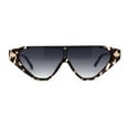 thumbnail image 2 of Womens Flat Top Shield Cat Eye Rectangle Squared Cat Eye Sunglasses Clear Tortoise Gold Smoke, 2 of 4