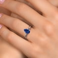 thumbnail image 4 of Gem Stone King 10K White Gold Blue Created Sapphire Engagement Ring for Women | 2.55 Cttw | Pear Shape 9X6MM | Gemstone September Birthstone | Size 9, 4 of 6
