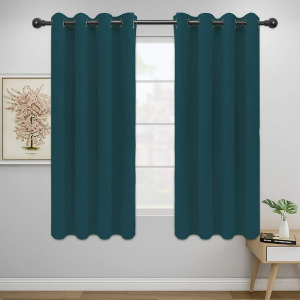 Cortinas térmicas Easy-Going de 2 paneles, 132 x 160 cm, diseño de pavo real