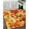 thumbnail image 3 of Ahgly Company Machine Washable Indoor Square Transitional Beer Orange Area Rugs, 6' Square, 3 of 7