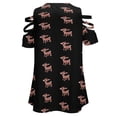 thumbnail image 5 of Red Noised Reindeer Cute Womens Summer V Neck Zipper Top Short Sleeve T Shirt Off Shoulder Top Casual Classy Loose Shirts, 5 of 7