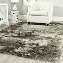 SAFAVIEH Paris Darwin Plush Polyester Shag Area Rug, Sable, 5' x 8'