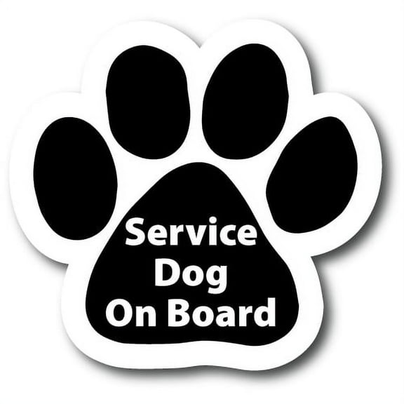Magnet Me Up Service Dog Pawprint Magnet Decal, 5 Inch, Vinyl Automotive Magnet