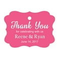 thumbnail image 1 of 100 PCS Custom Wedding Favor Hang Tags Thank you for celebrating Personalized Paper Tags, 1 of 1