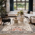 thumbnail image 3 of Toyoso 5x7 Area Rug Big Carpet for Living Room Bedroom Home Decor Washable Oriental Vintage Floral Distressed Rugs Large Indoor Carpets with Non Slip Back for Dining Room Office Floor -Multi, 3 of 9
