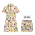 thumbnail image 4 of Uorisanigo Hippie Flower Couples' Golf Outfits Men Zipper Shirt Size S Short Sleeve Golf Casual Workout Cool Tops and Womens Golf Dress with Shorts Short Sleeve Tennis Sports Dresses, 4 of 8