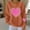 Orange, variant on Itsame Long Sleeve Heart T-Shirts Women's Valentine's Sweatshirt Loose Crew Neck Tops White Size XL