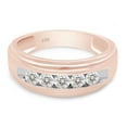 thumbnail image 3 of AFFY 0.25CT Round Moissanite Diamond Channel Set Men's Anniversary Wedding Band Ring 10K Rose Gold-13.5, 3 of 7