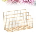 thumbnail image 3 of Yuanmiaoke Nordic Style Grid Wrought Iron Newspapers And Periodicals Rack Book Magazine File Desktop Storage Rack (Gold), 3 of 10