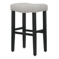 thumbnail image 3 of Costaelm Bulmon 29" Upholstered Bar Stool with Nail Head Trim, Black/Gray, 3 of 8
