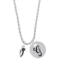 thumbnail image 1 of Delight Jewelry Silvertone Mini Black Running Shoe Silvertone Script Initial Disc - G - Charm Necklace, 20"+3", 1 of 4