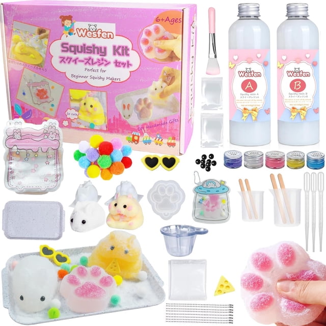 Kit de Resina Squishy Wesfen Fácil de Usar, Silicona Líquida AB de 150 mL