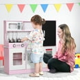 thumbnail image 2 of Qaba Play Kitchen for Kids, Kids Kitchen Playset w/ Chalkboard, Ice Maker, 2 of 10