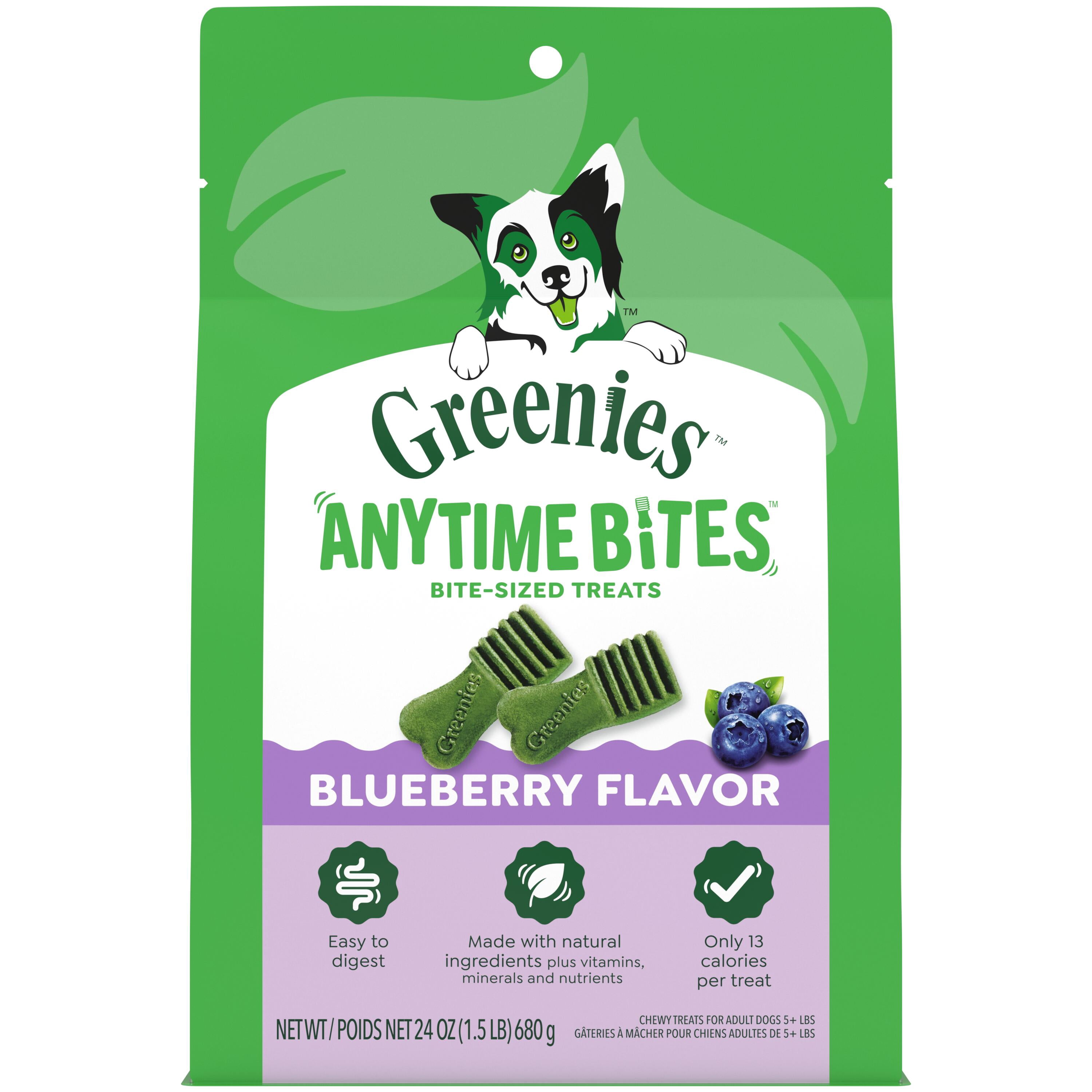 Greenies Anytime Bites Dog Treats, Blueberry Flavor, 24 oz bag