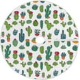 thumbnail image 1 of FMSHPON Green Cactaceous Tree Xmas Christmas Tree Skirt Stand Mat for Holiday Party Decoration Indoor Outdoor 48 inches, 1 of 6