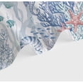 thumbnail image 5 of Nautical Coastal Shower Curtain, Ocean Themed Coral Seashell Beach Starfish Seahorse Decor Bath Curtains, Polyester Fabric Waterproof 72X72Inch Bathroom Curtain with 12 Hooks Blue, 5 of 5