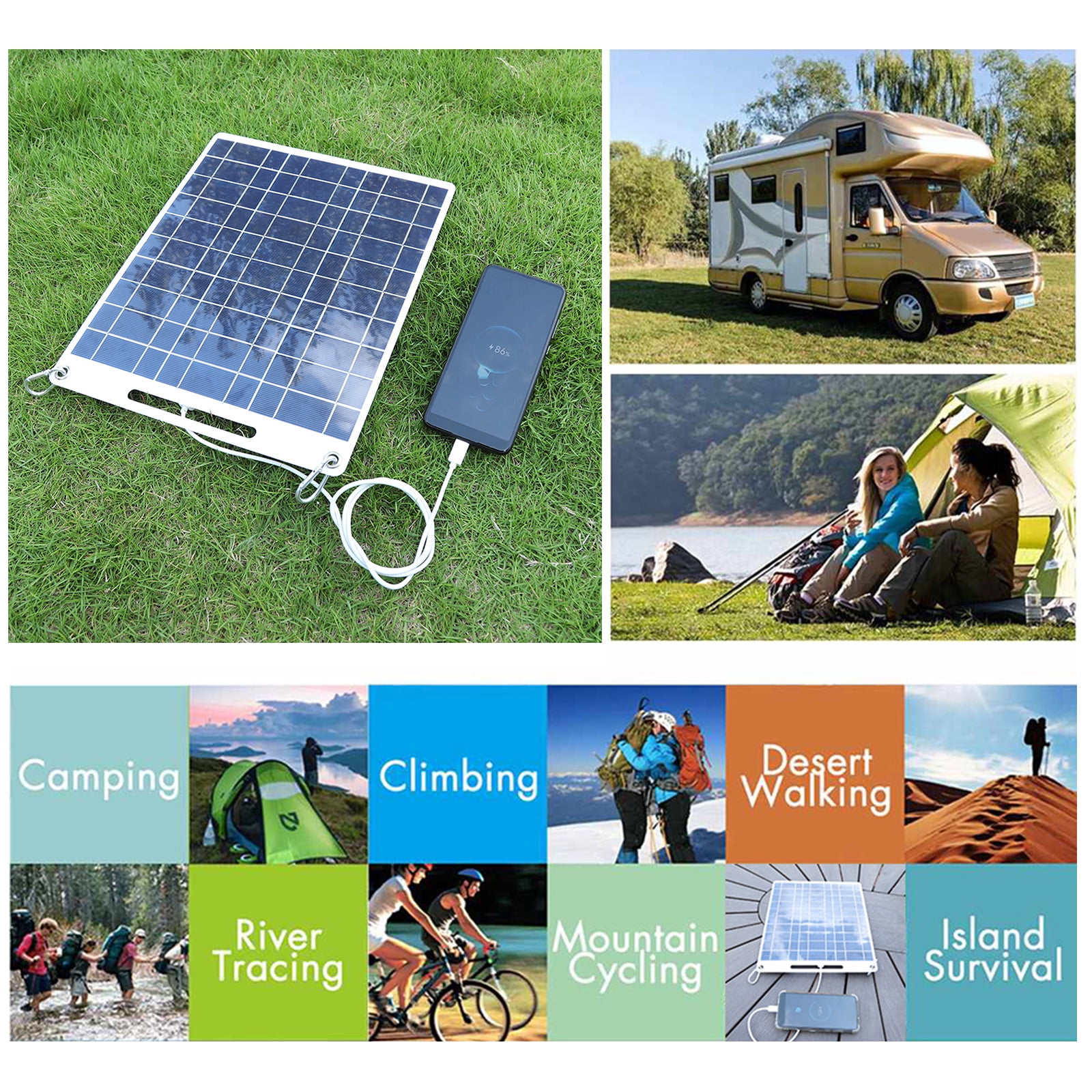 WINDLAND 15W Solar Panel Controller Dual USB Regulator Charging for Mobile Phone Travel