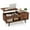 Brown, variant on Costway Lift Top Coffee Table with Storage Hidden Compartment Cabinet & Open Shelf Natural