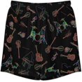 thumbnail image 4 of PRIYAL Colorful Musical Instruments Mens Short Sleeve Pajama Set Satin Silk Sleepwear 2 Piece Pjs Loungewear, 4 of 6