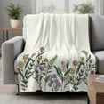 thumbnail image 2 of Yellow Flowers Blanket Soft Cozy Warm Throw Blanket for Couch, Plush Fuzzy Flannel Fleece Blankets for Sofa, Country Watercolor Botanical Floral Plants Bed Blankets Lightweight Gifts for Men, 40"x50", 2 of 9
