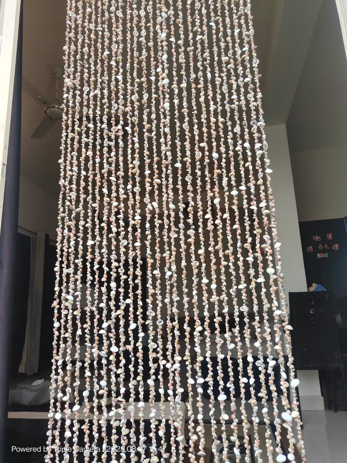 Boho Beaded Sea Shell Door Curtain: Handmade Coastal Decor