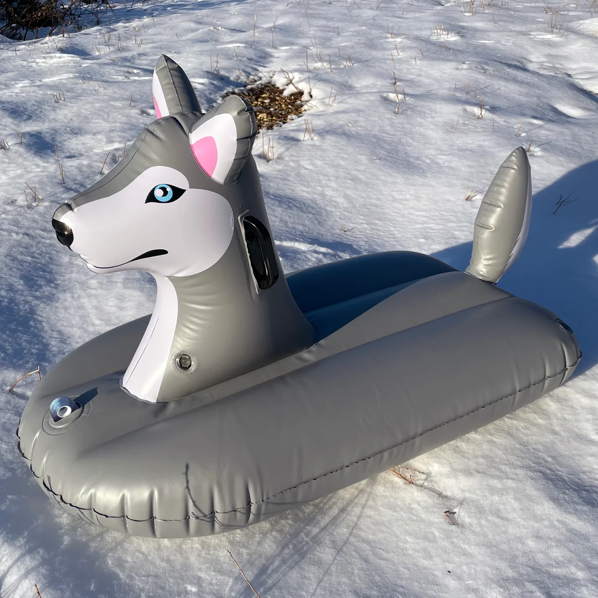 Sled Husky Snow Tube Inflatable 38 inches Long One Person snow and water Rider for Kids by Jet Creations FUN-HUSKYM
