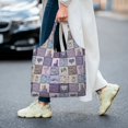 thumbnail image 5 of Xecao's Lavender Flowers Canvas Tote Bag is a versatile choice for women, serving as a stylish beach bag, shopping bag,and reusable grocery bag., 5 of 5