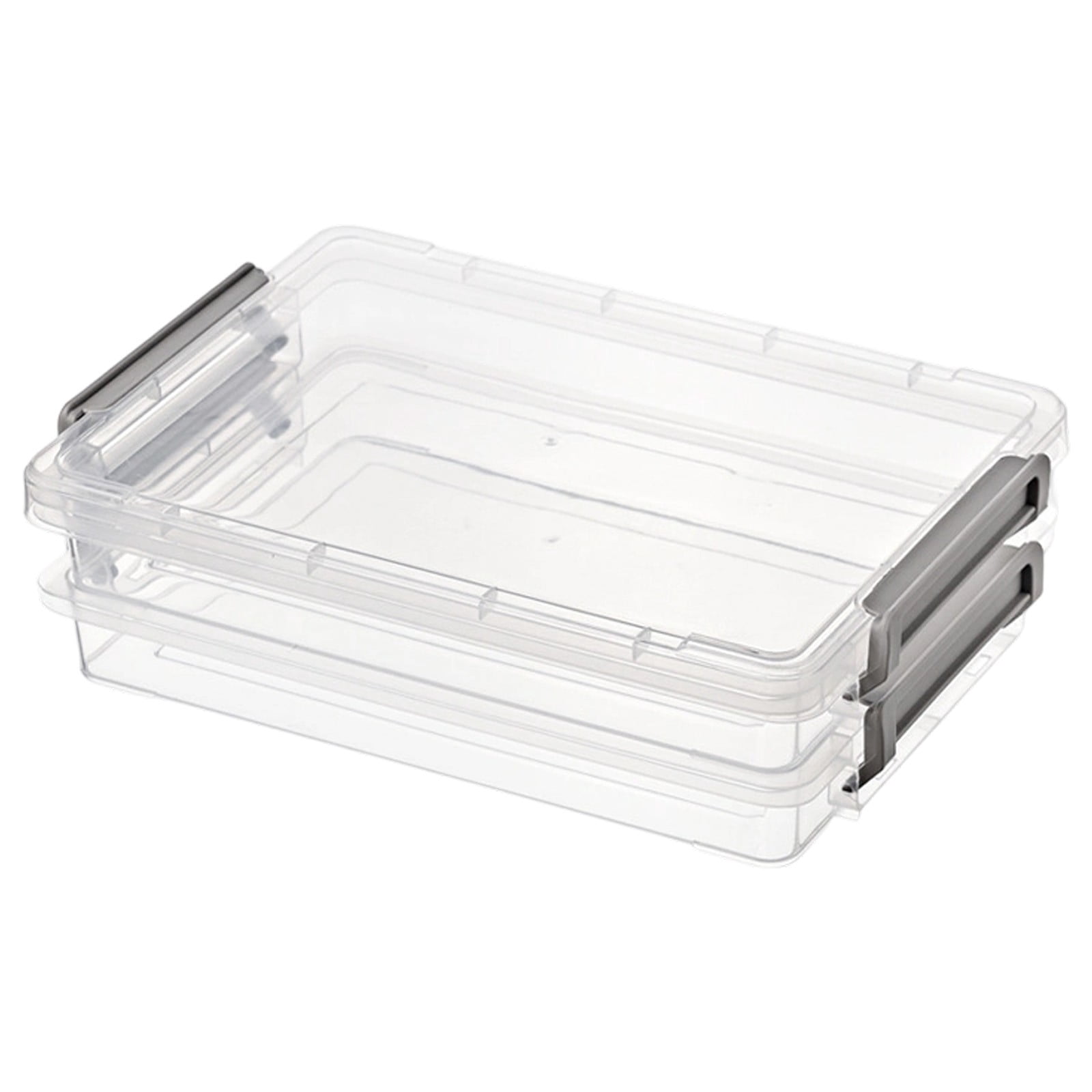 Storage Bins with Lids, Plastic Storage Bins, Craft Storage Box, Small Portable Storage Box, Stackable Plastic Container, Clear Storage Case with Secure Latching Lids 10x6.88x2.75 Inch