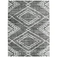 ReaLife Rugs Machine Washable Printed Moroccan Diamond Gray Ecofriendly Recycled Fiber Area