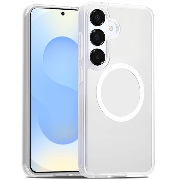 For Samsung Galaxy S23 FE /Fan Edition Case, MagSafe Compatible Case Hybrid Soft TPU Bumper Hard Translucent Matte Back Slim Shockproof Phone Cover (Clear)