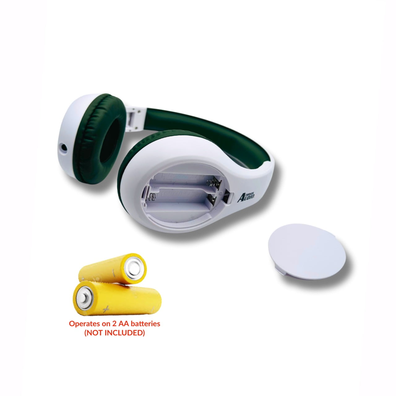 Things Audio Portable Personal FM Radio Headphones, Pull-Out Antenna, White & Army Green