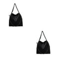 thumbnail image 2 of kurtrusly 1/2/3 Wide Application Convenient And Practical Chain Handbag For Women - Foldable Shoulder Bag Fashion PU Chain Shoulder Bag Black (black chain) 2PCS, 2 of 6