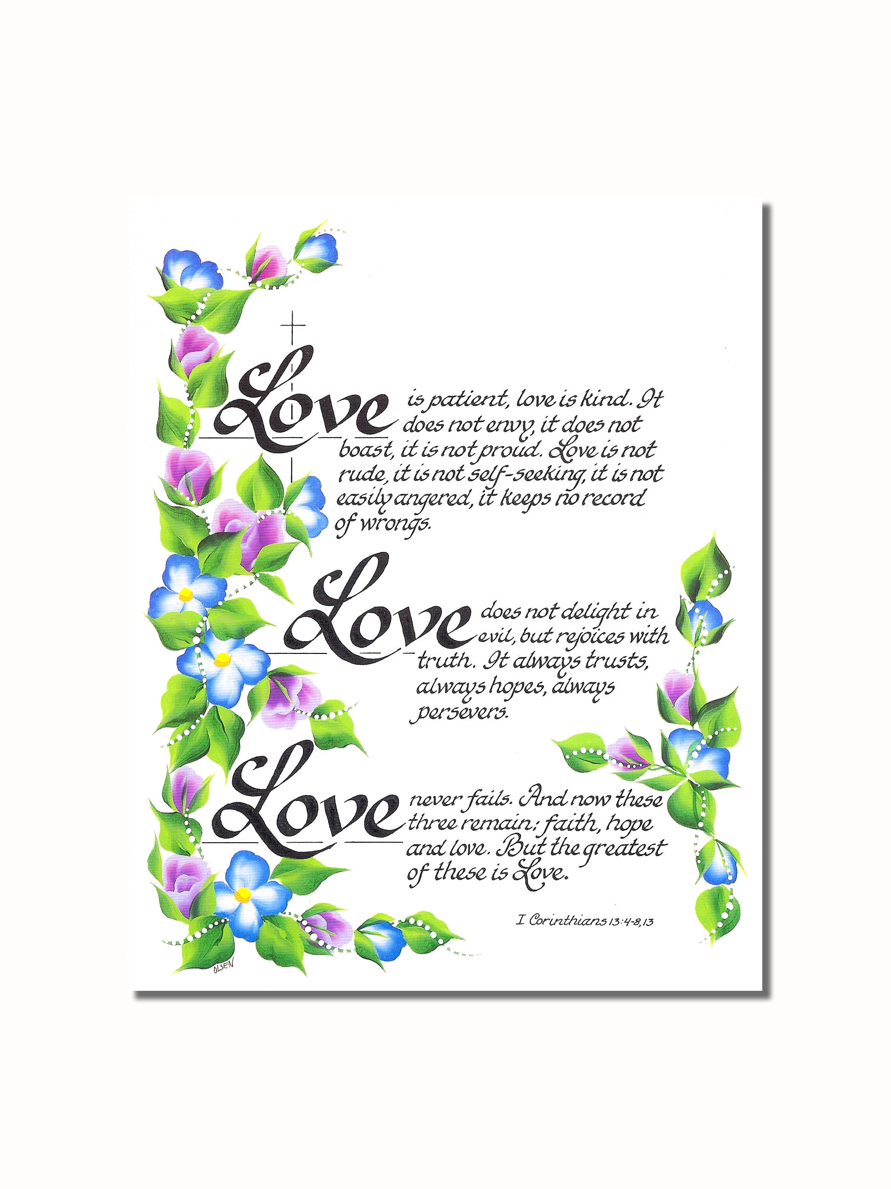 Mother I Love You Poem Roses #3 Wall Picture 8x10 Art Print 