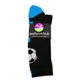 thumbnail image 2 of Soccer Ball Crew Socks (Black/Electric Blue, Small), 2 of 2
