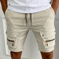 thumbnail image 3 of Cargo Shorts for Men Summer Casual Elastic Waist Straight Leg Knee Length Utility Work Shorts with Pockets, 3 of 6