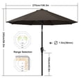 thumbnail image 2 of MASTERCANOPY 9ft Patio Market Umbrella with Tilt and Crank, Brown, 2 of 6