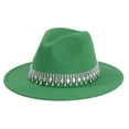 thumbnail image 1 of GPOECD Stylish Western Cowboy Hat with Rhinestone Embellishments for Country Dance Parties and Events Green,One Size, 1 of 3